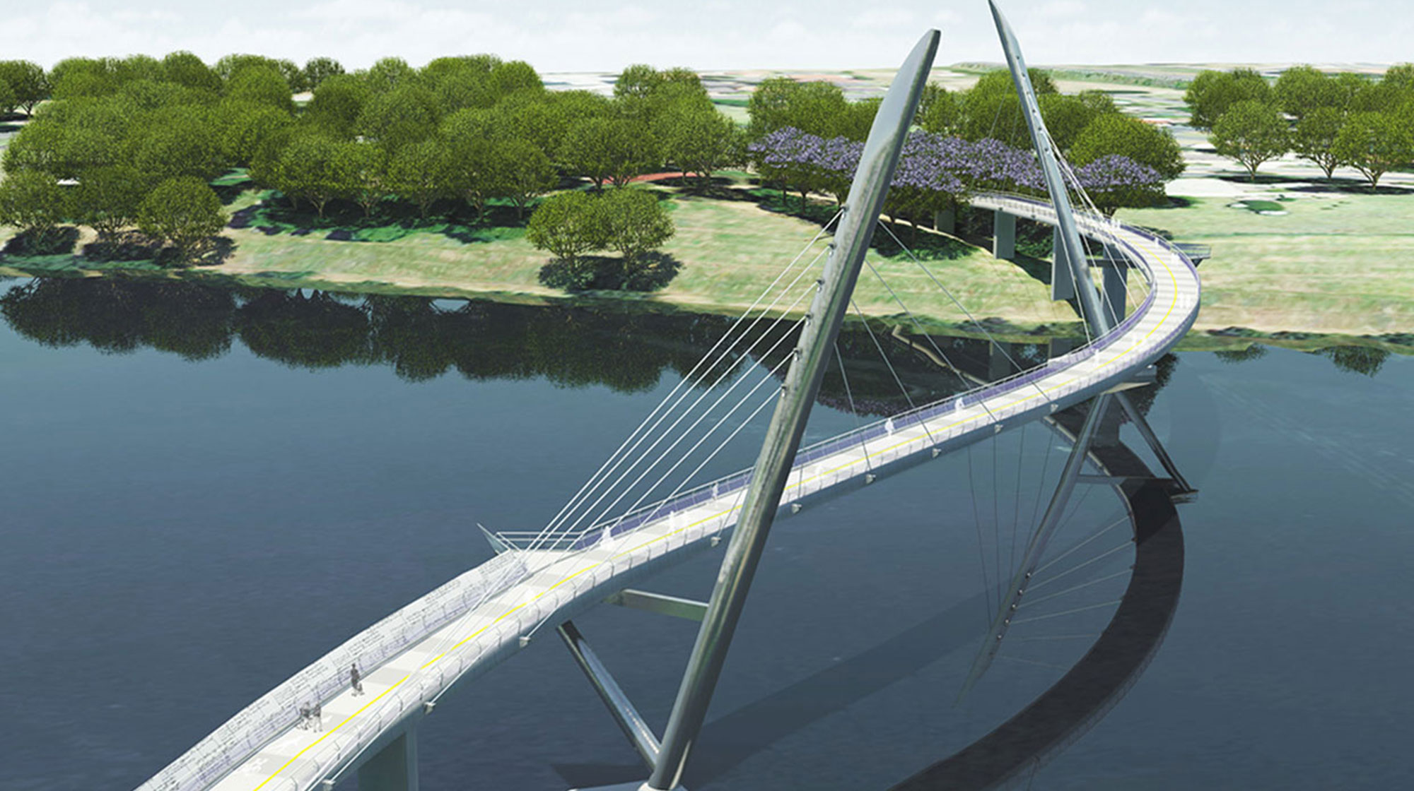 Nepean River Green Bridge design by CM+