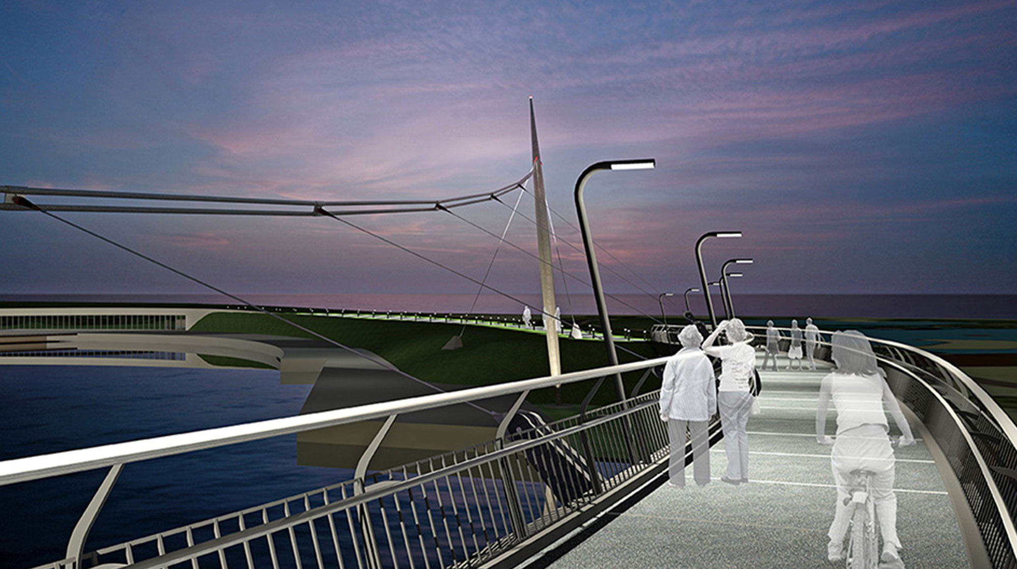 Heirisson island Bridge competition design winner by cm+